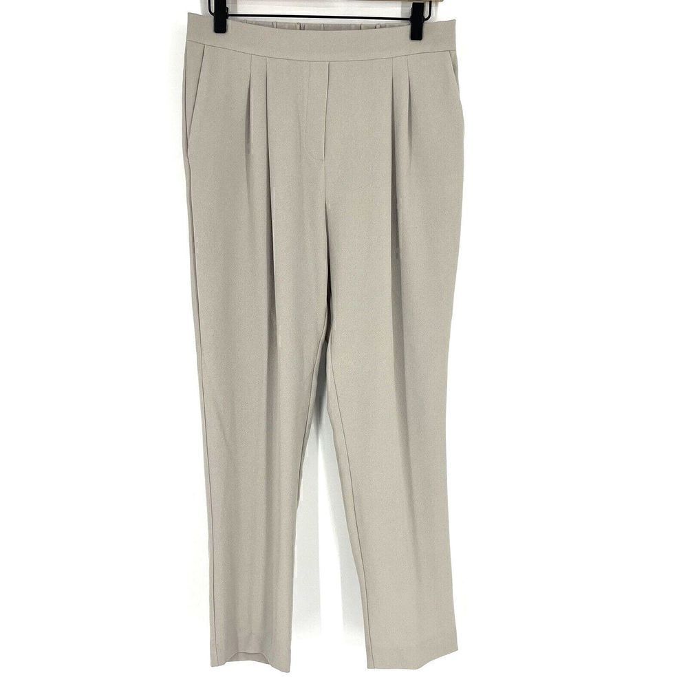 WAYF Pants Size Medium Womens Slate Gray Pleat Front Ankle Pull On Pockets Crepe